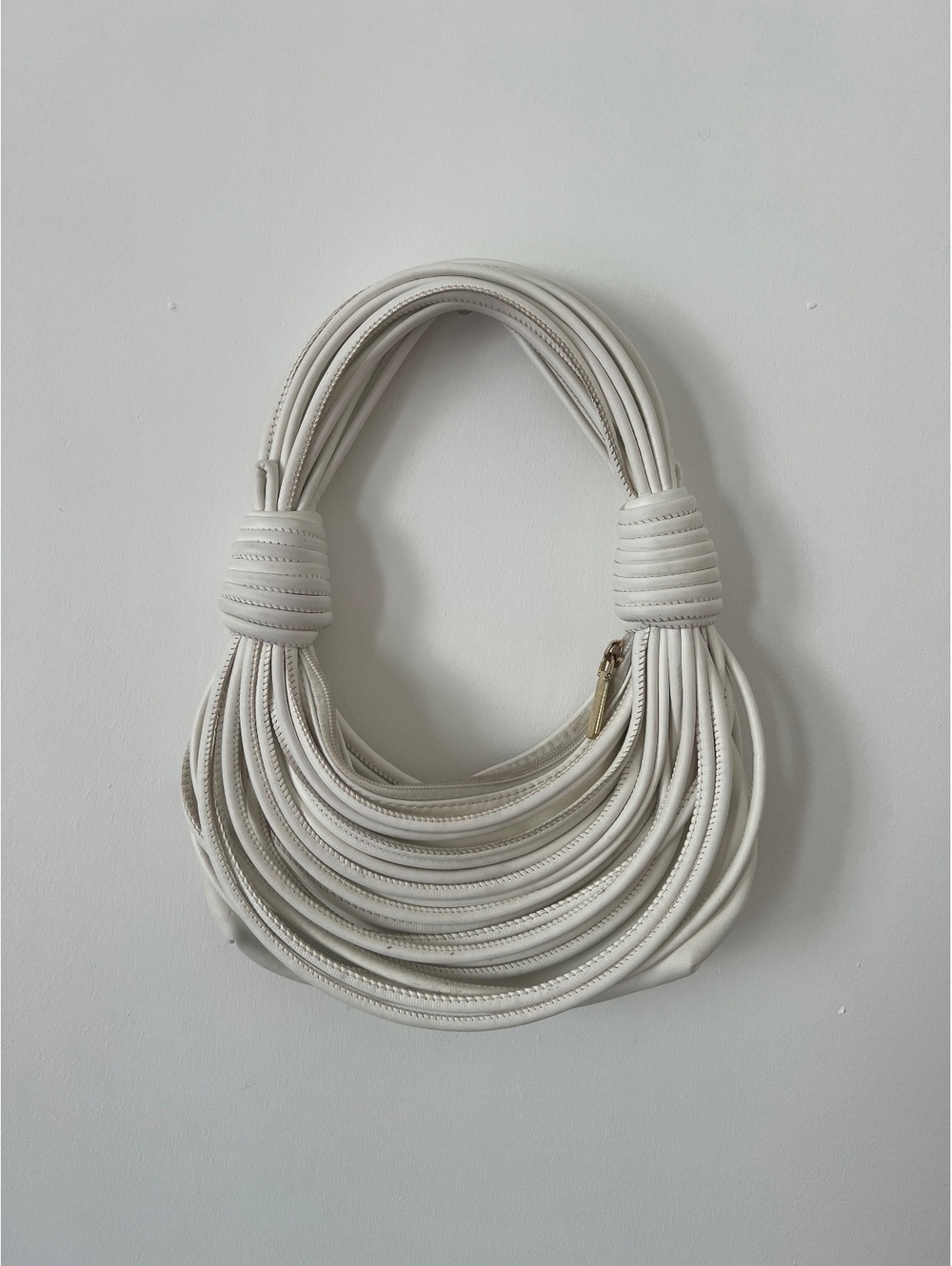 White Ruched Shoulder Bag